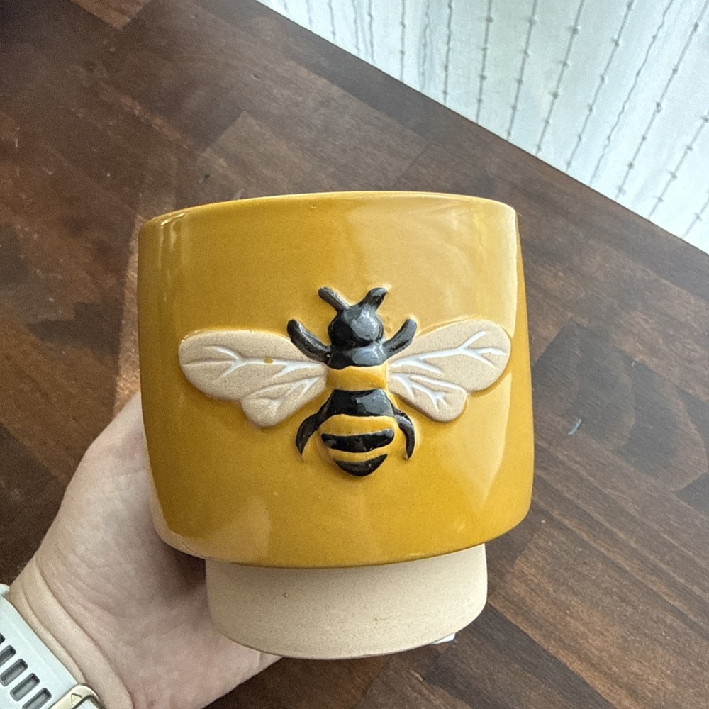 Bumblebee Honey Bee Candle Holder Or Planter New 4"